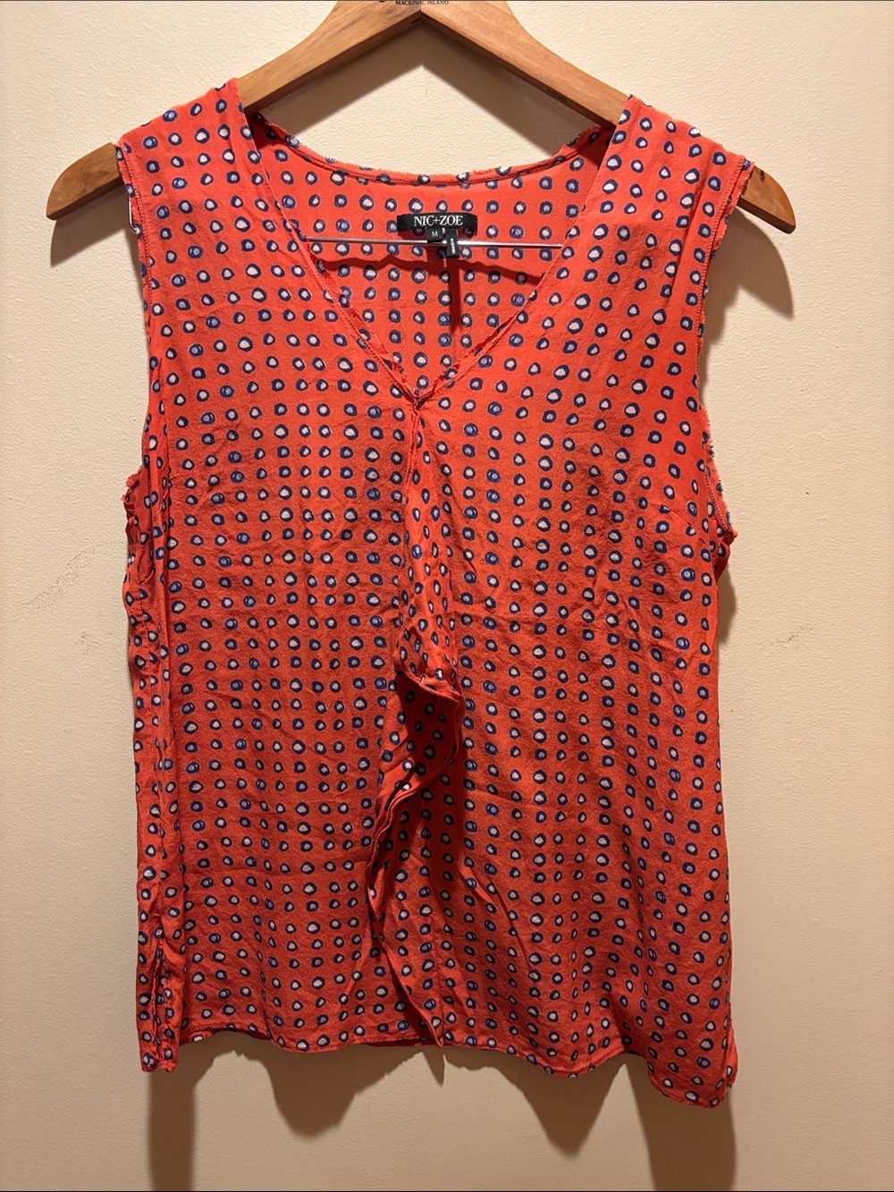 NIC+ZOE Coral-Print Sleeveless V-Neck Tank